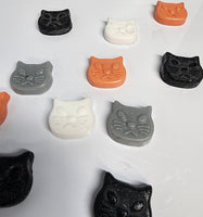 30 Small Cat Head Face One-Use Soaps - Handmade Soap - Gray Grey Orange White Black Custom Colors - Perfect for Cat Lovers