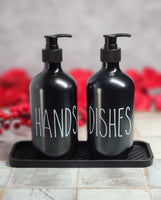 Hand and Dish Soap Kitchen Set - With or Without Handmade Soap - Includes Rubber Mat