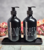 Hand and Dish Soap Kitchen Set - With or Without Handmade Soap - Includes Rubber Mat