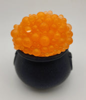 Black Cauldron Soap - Green or Orange Bubbles - Filled with Tiny Skulls or Empty