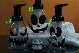 Jack O Lantern Faces Halloween Soap Dispenser Filled with Your Choice of Handmade Foaming Soap