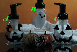 Pumpkin and Ghost Handmade Soap Dispensers Filled with Your Choice of Handmade Foaming Soap