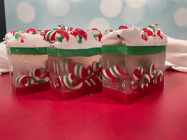 Happy Holidays Swirly & Glitter Christmas Soap - Limited Edition!