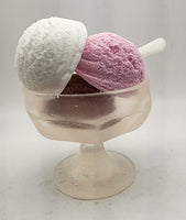 White or Clear Ice Cream Dish with Ice Cream