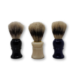 three shaver brushes